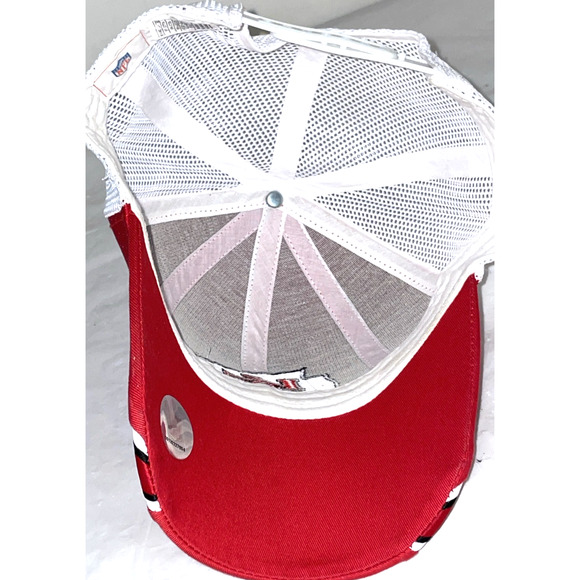 Vintage Trucker Hat NFL Kansas City Chiefs Snap Back Cap Mesh Bangladesh Red - Picture 10 of 10